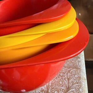 Vibrant Vintage Rosti Mixing Bowl Set in Orange and Yellow